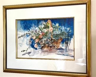 "Floral Basket" Watercolor by P.T. Foster