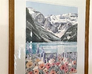 "Mountains & Poppies" Signed Watercolor