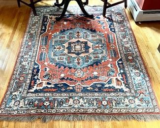 Blue Rug with Red Accents