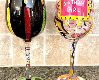 Hand Painted Wine Glasses