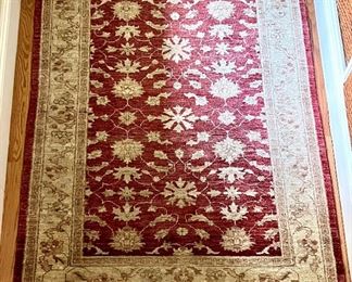 Area Rug (maroon with ivory border)