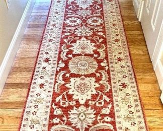 Runner (rust with ivory border) - 13'8" x 2'9"