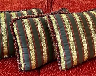 (3) Down Pillows (stripes)
