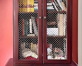 File Cabinet with Wire Front Hutch