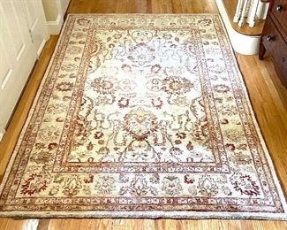 Rug (ivory, red, tan) - 8'3" x 5'5" 