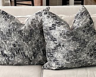 (2) Black & White Down Pillows