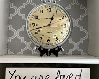 Quartz Alarm Clock & Wall Decor