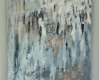 Arhaus Abstract with Gold Glitter - 27" x 27"