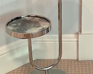 Mitchell Gold Ringo Pull-Up 2 Tier Chrome Side Table - 23.75"h
