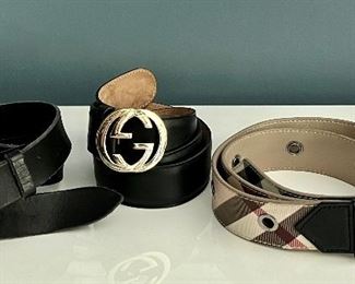Gucci & Burberry Belts
