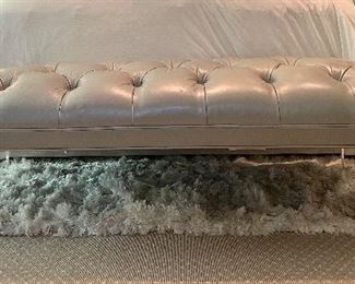 Mitchell Gold Leather & Acrylic Bench - 55"l x 24"w x 15"h
