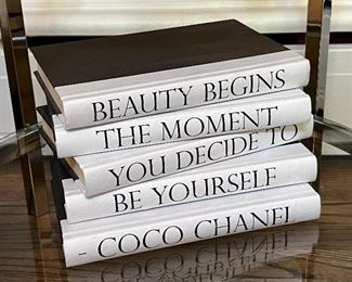 "Beauty Begins The Moment You Decide To Be Yourself" Five Volume Coco Chanel Quote Set of Decorative Books
