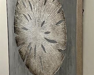 Textured Sand Dollar on Stretched Canvas - 39.25" x 39.25"