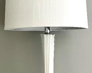 (2) White Glass & Acrylic Lamps