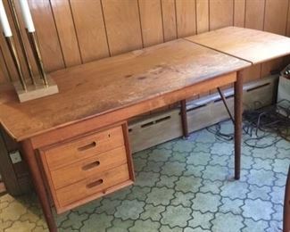 MCM Teak Drop Leaf Desk