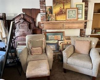 Here are a couple of the living room furniture and several of the art pieces.