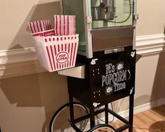 Enjoy movie time with this fun popcorn maker and accessories!