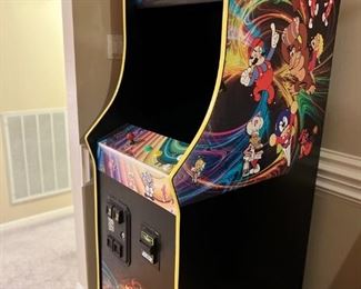 Full size arcade includes: 48 in one multicade. All classics including: Pac-Man, Ms Pac-Man, Galaga, Donkey Kong, Frogger and MORE!