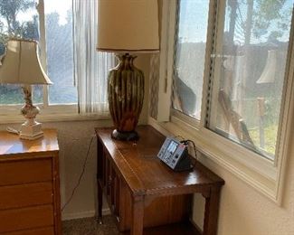 BoHo lamp on walnut server