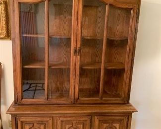 #5	Keller China Cabinet w/Hutch - 50x16x70 w/2 glass doors, 3 wood doors w/1 drawer  - 1 pc.	 $75.00 
