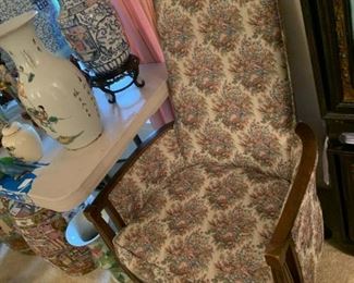 #8	Tapestry Wood Arm Chair w/wood Trim on Top	 $75.00 
#9	Tapestry Wood Arm Chair w/Taller Back	 $75.00 
