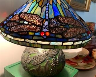 #22	Tiffany-Style Dragon-fly Lamp - 18" Tall	 $125.00 
