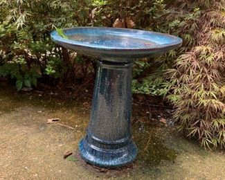 #24	Teal Porcelain Bird Bath - 21" tall	 $60.00 
