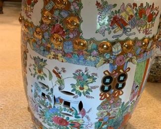 #62	White/Gold Painted Porcelain Table w/Wood Stand - not Marked - 26" tall	 $175.00 
