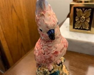 #71	Vtg. Stangel Pottery Bird Pink Parakeet 	 $25.00 
