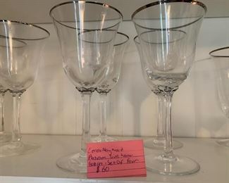 #80	Lenox Maywood Platinum Trim Water Goblet - Set of 4	 $60.00 
