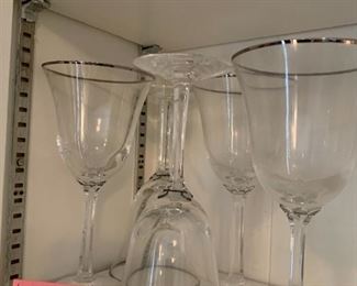 #81	Lenox Maywood Platinum Trim Water Goblet - Set of 5	 $65.00 
