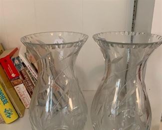 #83	Pair of Vases Etched - 10" Tall	 $26.00 
