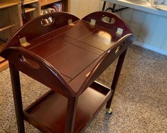 #93	Laminate Rolling Butlers Tray Table w/flip-down Sides w/lower Shelf - 35x25x28	 $45.00 
