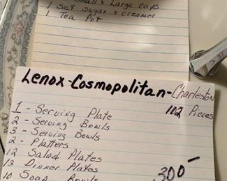#106	Lenox Cosmopolitan - Charleston - 112 Pcs Mixed	 $300.00 
