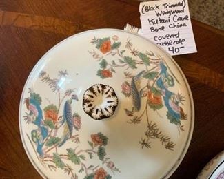 #107	Black Trimmed Wedgewood Kutani Crane Covered Casserole	 $40.00 
