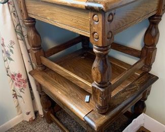 #133	Wood (as is scratches) End Tables - sold as a pair - 26x22x20	 $30.00 
