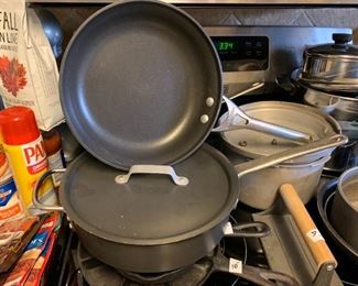 #144	Calphalon 3 qt. Deep Skillet w/lid  & 10" Skillet	 $30.00 
