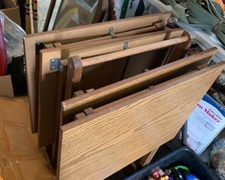 #149	4 Wooden TV trays on Stand	 $25.00 
