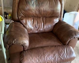 #160	Brown leather recliner as-is 	 $35.00 
