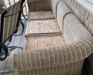 outdoor wicker style furniture, includes cushions