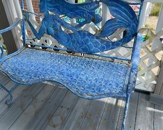 Mermaid design metal love seat