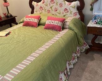 carved upholstered headboard (bed not available)