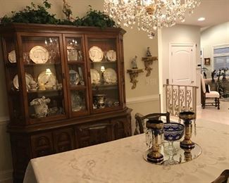 China Cabinet with glass top and carved detail