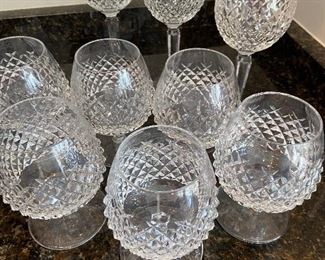Waterford Alana brandy snifters and wine glasses
