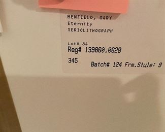 artist Gary Benfield, "Eternity" seriolithograph, #114/750