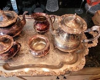 Ascot Sheffield 'Community" Tea and Coffee Service with tray