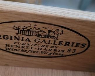 Henkel-Harris Black Walnut Secretary, label in drawer