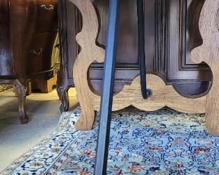 detail of trestle dining table