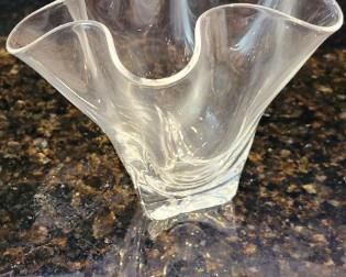 Steuben Handkerchief Vase, 6" wide x 5" tall, signed