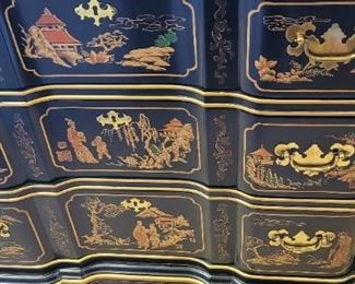 close-up of Chinoiserie Dresser